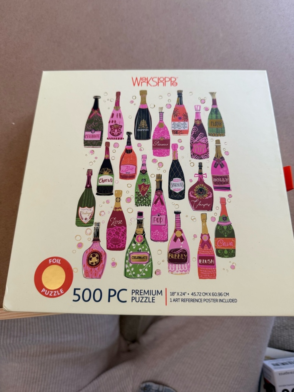Werkshoppe Pink Champagne Bottles 500-Piece Puzzle